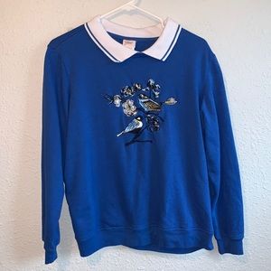 Collared Sweater with Birds